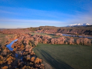 Meadows along the Yellowstone River w/Potential Spring Creek overlooking the Crazies