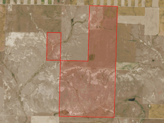 Map of 1,040 Acres Pasture & CRP Land: 1040 acres NE of Power