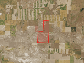 Map of 1,040 Acres Pasture & CRP Land: 1040 acres NE of Power