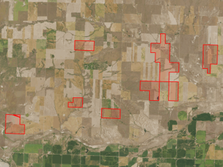 Map of 3,700-Acre Farm: 3700 acres NW of Power