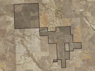 Map of Alfred Jordan Ranch: 11572 acres North of Miles City