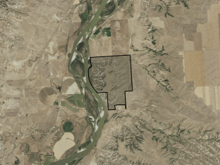 Map of Badlands Bluff Ranch: 454 acres NE of Glendive