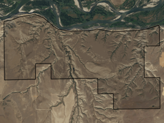 Map of Black Bluffs on the Yellowstone River: 1366 acres South of Park City