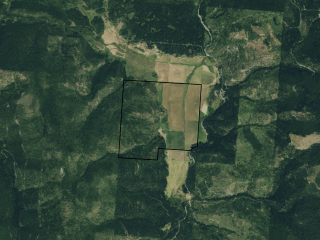Map of Browns Meadow Ranch: 590 acres SW of Kila