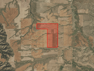 Map of Central Montana Farm Land for Sale: 485 acres SW of Winifred