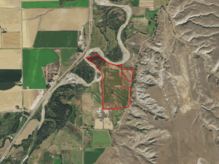 Map of Clark’s Fork River Farm: 123 acres NE of Fromberg