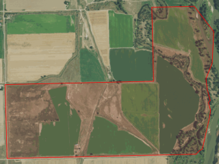 Map of Dudis Inc. Farm: 558 acres North of Hardin