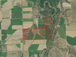 Map of Dudis Inc. Farm: 558 acres North of Hardin