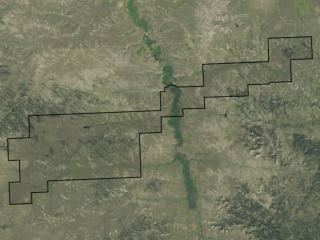 Map of Eagle Creek Ranch: 16966 acres SE of Forsyth