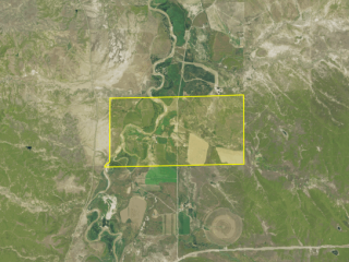 Map of Ewing Riverbend Ranch: 1244 acres NE of Melstone
