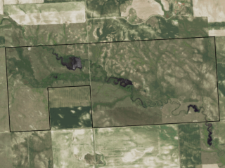 Map of Foundation Farm: 1421 acres NW of Bloomfield