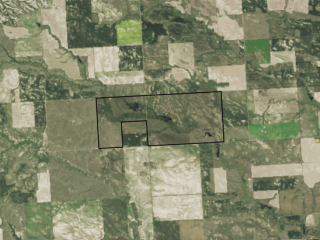 Map of Foundation Farm: 1421 acres NW of Bloomfield