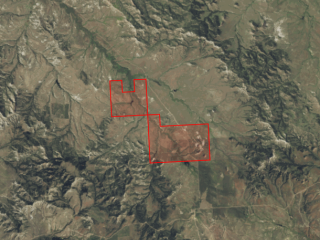 Map of Four Bar Five Ranch: 960 acres West of Biddle