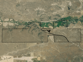 Map of Green Hills Ranch On The Musselshell River: 3679 acres West of Lavina