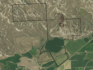 Map of Hilltop Feedlot and Farm: 946 acres NE of Miles City