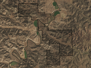 Map of Hosford Ranch at Wapiti Valley: 2338 acres SW of Birney
