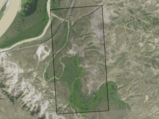 Map of Hunting or Pasture Land with Yellowstone River Access: 296.84 acres South of Glendive