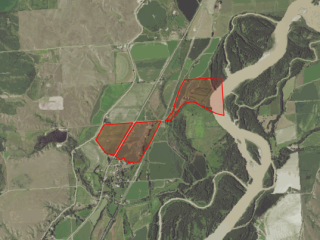 Map of Irrigated Farm on the Banks of the Yellowstone River: 315 acres South of Sidney