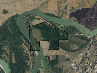 Map of Missouri River Property: 363 acres East of Poplar