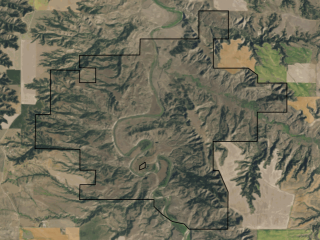 Map of Montana Wildlife Retreat Ranch: 3818 acres SW of Winifred