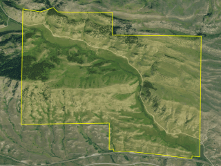 Map of O’Rea Creek Ranch: 1638 acres West of Livingston