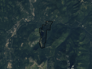 Map of Okaga Lake Ranch: 1152 acres NE of Yaak