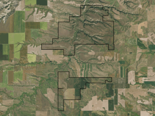 Map of Pretty Coulee Ranch: 2800 acres North of Denton