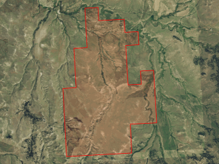 Map of Ranch Creek Trail Ranch: 1267 acres SE of Biddle