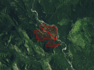 Map of Rocky Bar O Ranch: 2006 acres SE of Polebridge