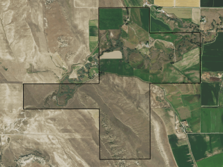 Map of Sand Creek Ranch: 600 acres NW of Bridger