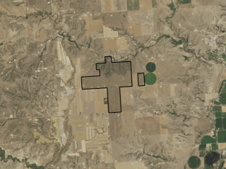 Map of Satra Farm: 1500 acres West of Sidney