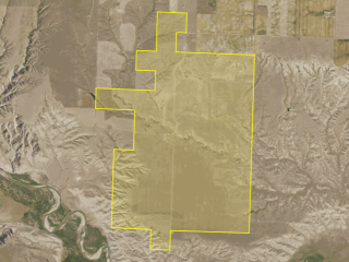 Map of Simmes Ranch: 1868 acres West of Shelby