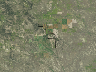Map of Sitting Bull Ranch: 3253 acres NE of Custer
