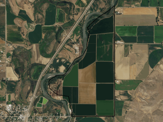 Map of Spencer Irrigated Farm and Feedlot: 484 acres NE of Fromberg