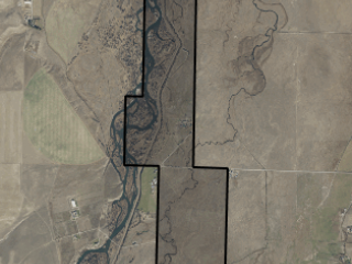 Map of Spinner Fall Ranch: 1050 acres SE of Three Forks