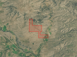 Map of The Windsong Ranch: 1472 acres East of Big Timber