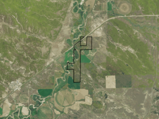 Map of Whiskey River Ranch: 349 acres NE of Melstone