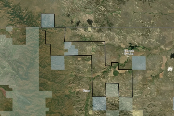 Map of Castle Rock Ranch: 7136 acres North of Stacey
