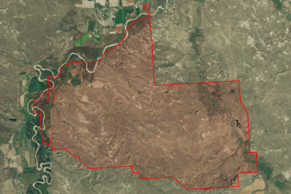 Map of Crow Creek Ranch: 10143 acres NE of Broadus