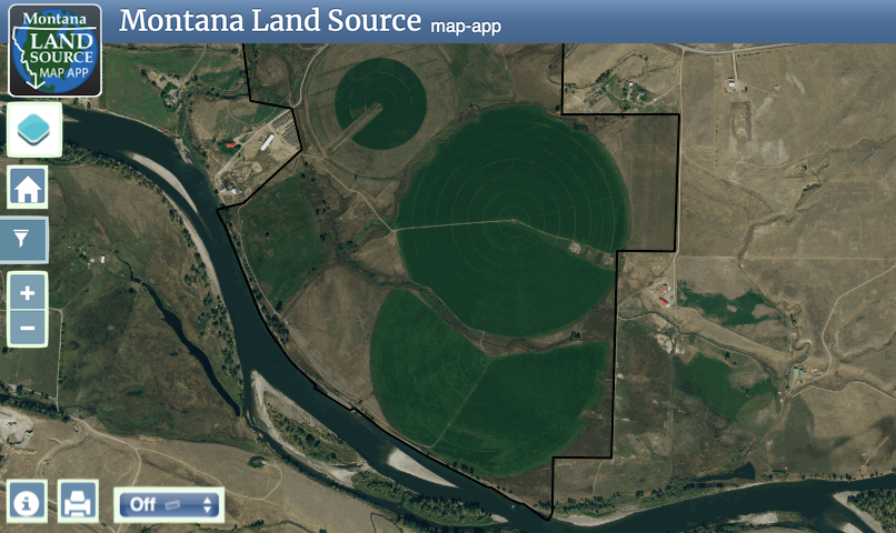 Big Timber Yellowstone River Acreage map image