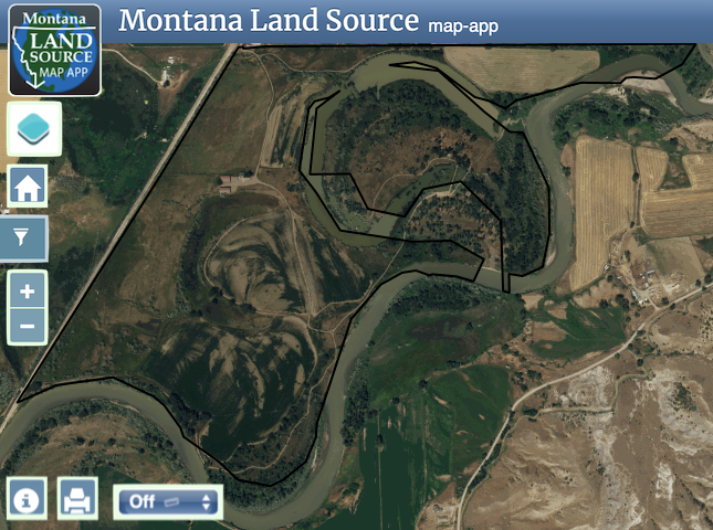 Clarks Fork River Hunting and Fishing Ranch map image