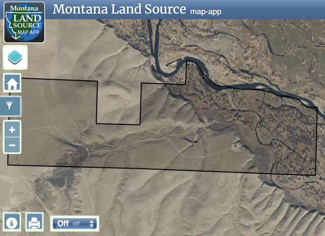 Salmon Fly Ranch on the Big Hole River map image