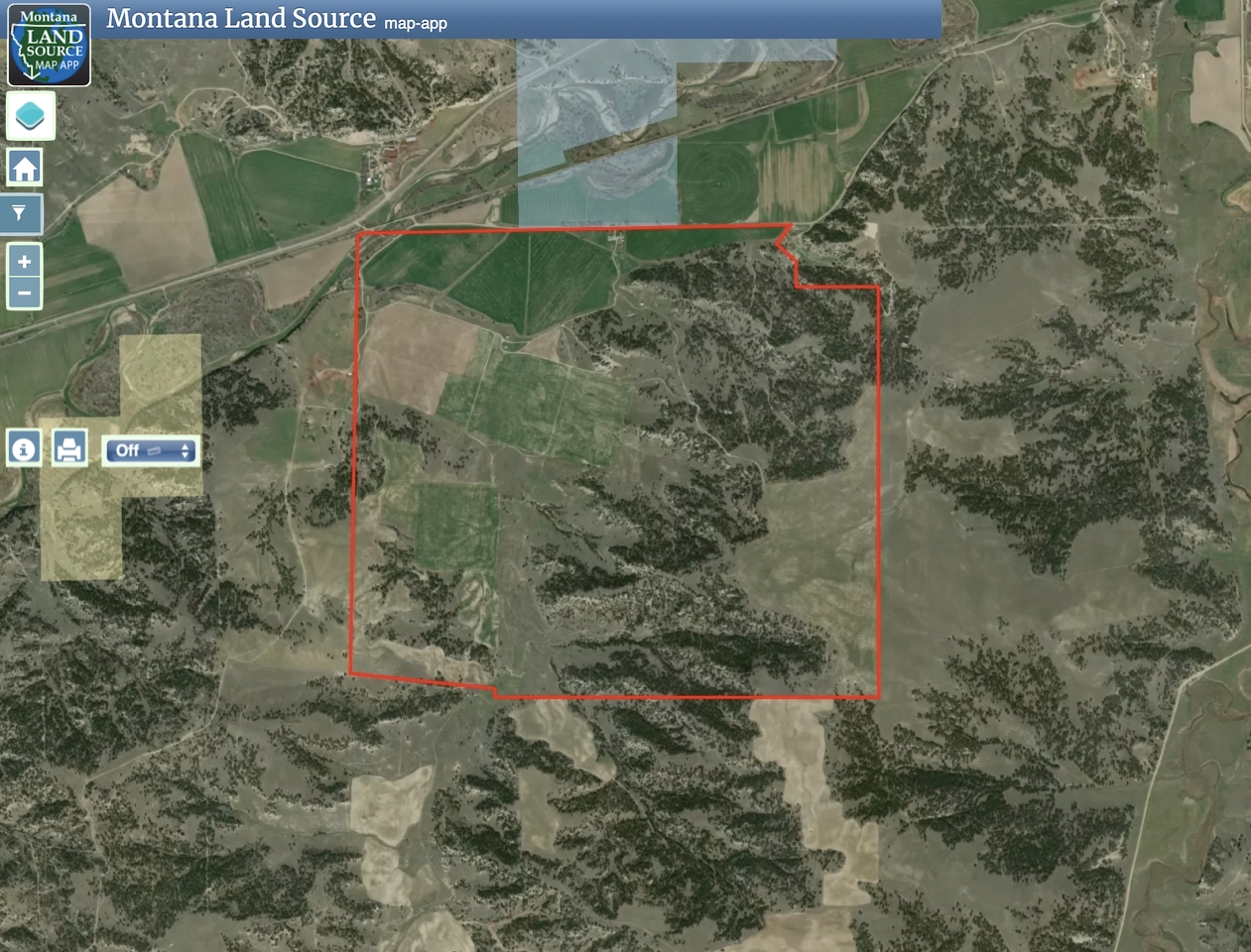 Rutland - Bull Mountains Legacy Hunting Ranch map image