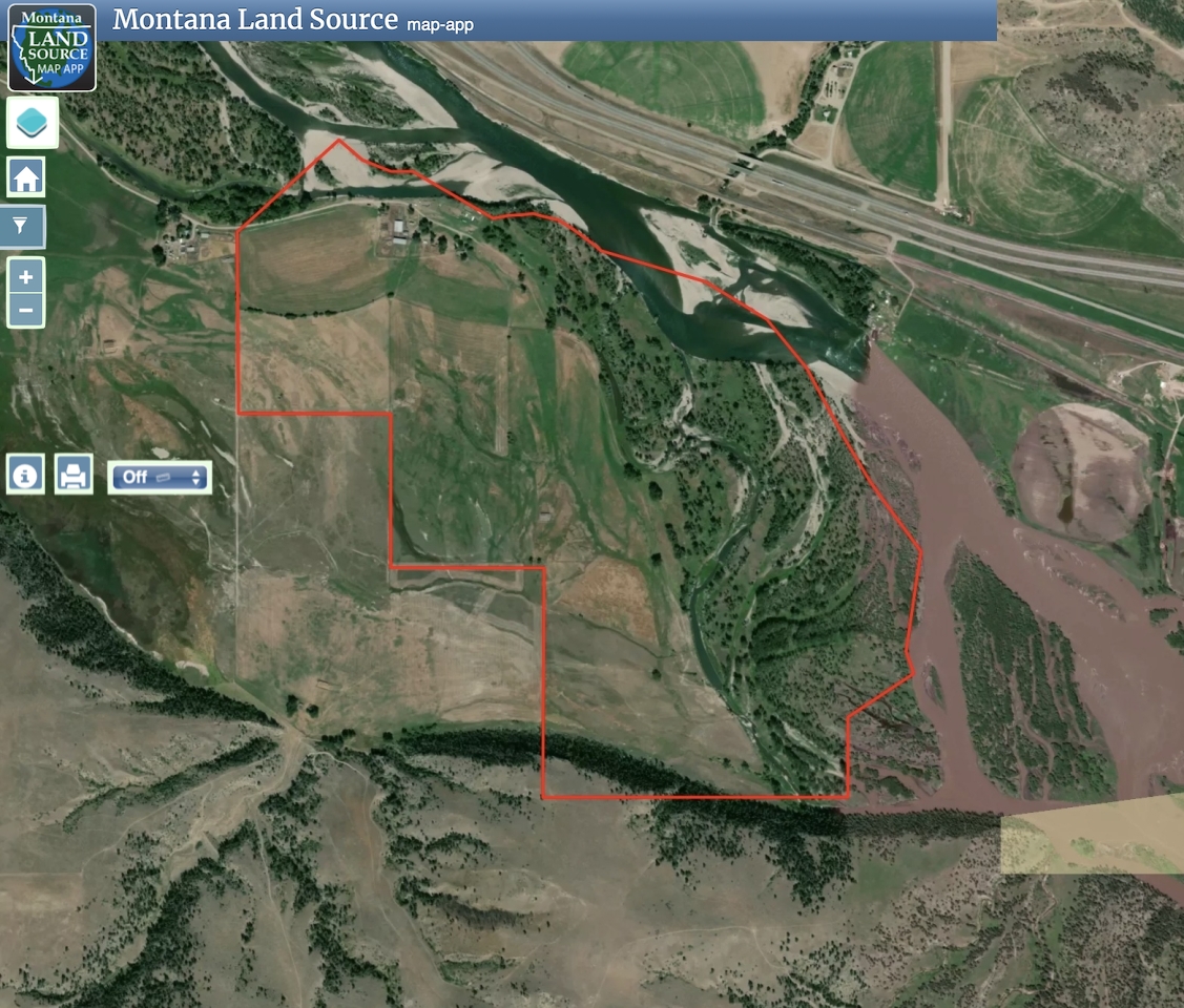 Cottonwood Ranch on the Yellowstone map image