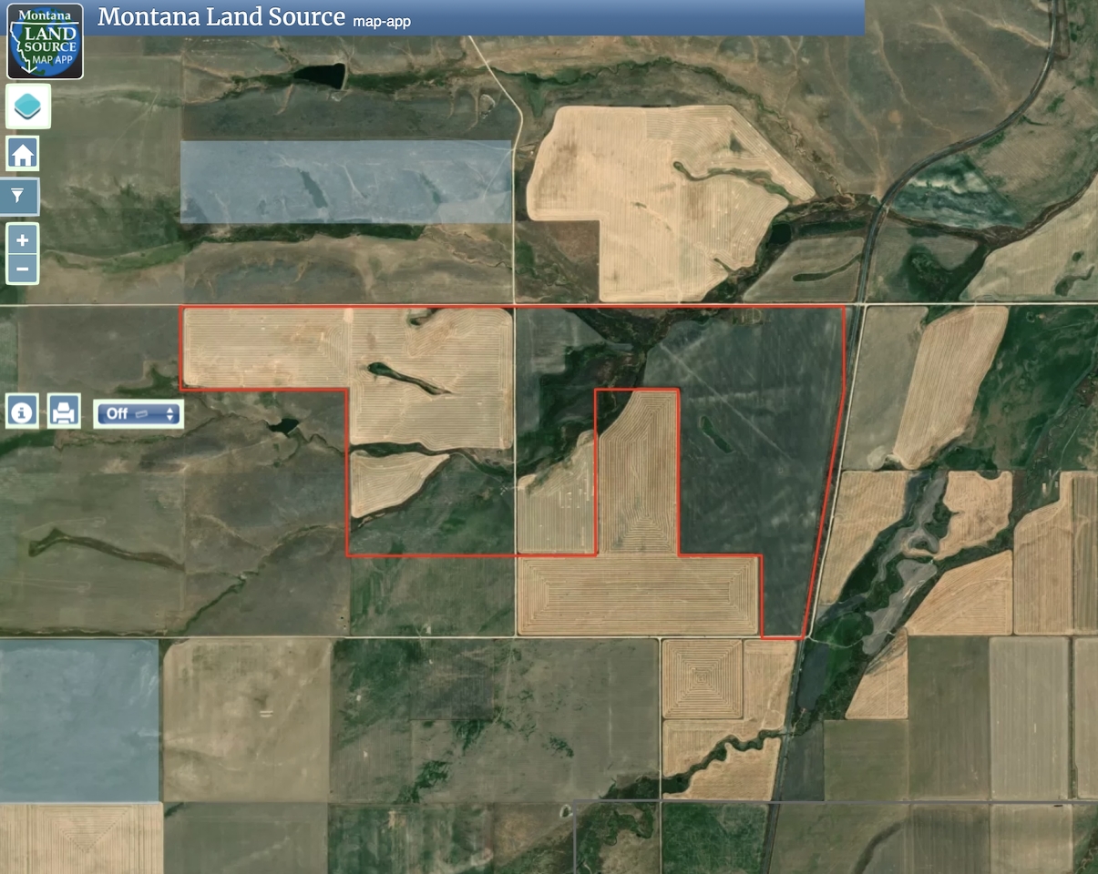 Central Montana Farm Ground, Investment near Lewistown, MT map image