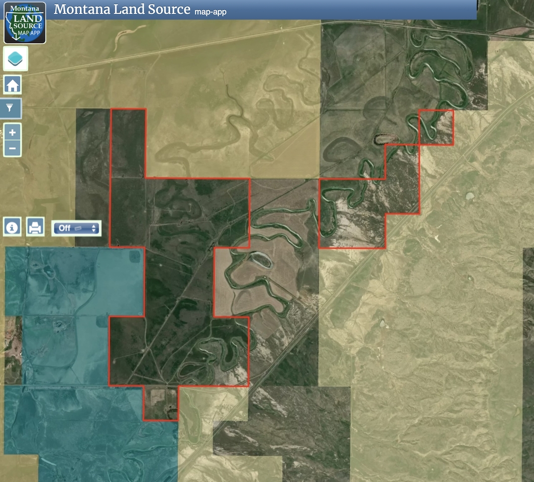 Flood Irrigated Hay Ground Saco Montana map image