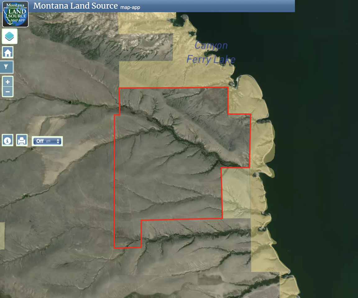 Canyon Ferry Overlook map image