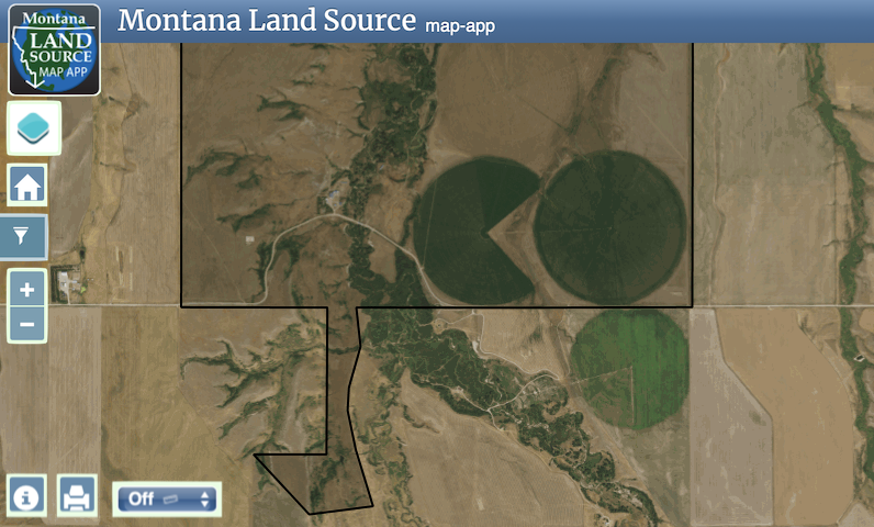 Three Pivots on Cottonwood Creek map image