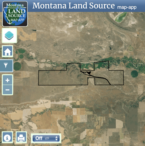 Green Hills Ranch On The Musselshell River map image