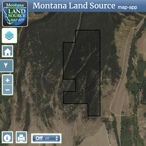Prime Montana Hunting Acreage on Swimming Woman Creek map image
